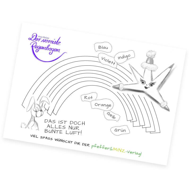 Ausmalbild – Farben des Regenbogens
